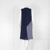 Diane Von Furstenberg Navy Plisse Sleeveless Dress