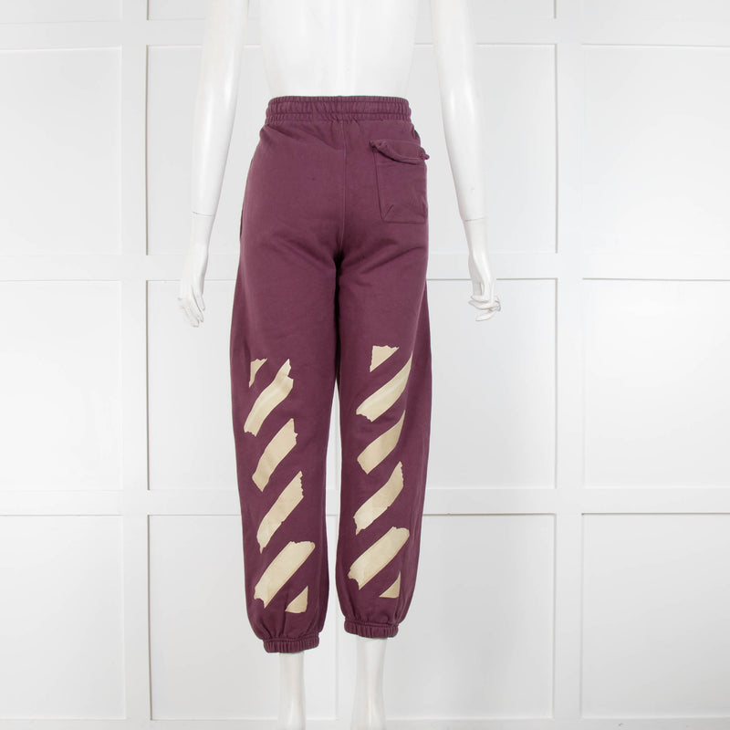 Off White Mauve Logo Taupe Patch Track Pants