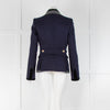 Balenciaga Navy Blue Pinstripe Collegiate Blazer