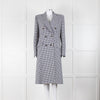 Alexandre Vauthier White Blue Houndstooth Coat