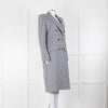 Alexandre Vauthier White Blue Houndstooth Coat