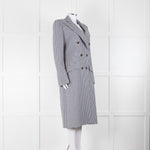 Alexandre Vauthier White Blue Houndstooth Coat