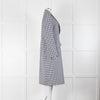 Alexandre Vauthier White Blue Houndstooth Coat