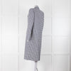 Alexandre Vauthier White Blue Houndstooth Coat