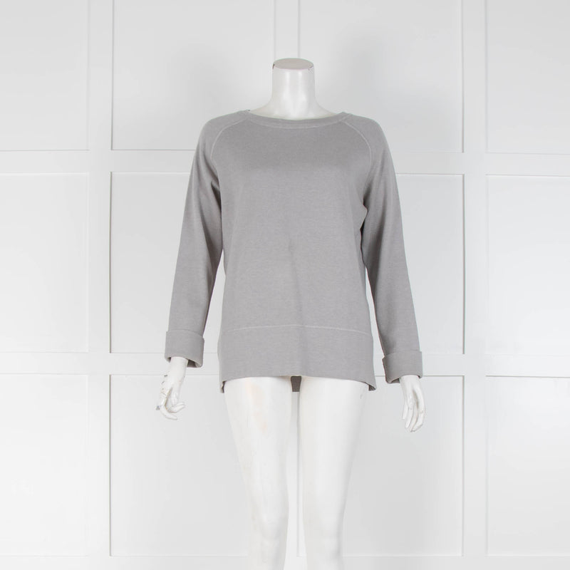 Loro Piana Grey Cashmere Raglan Jumper