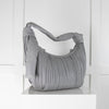 Neous Grey Neptune Knotted Pleated Leather Shoulder Bag