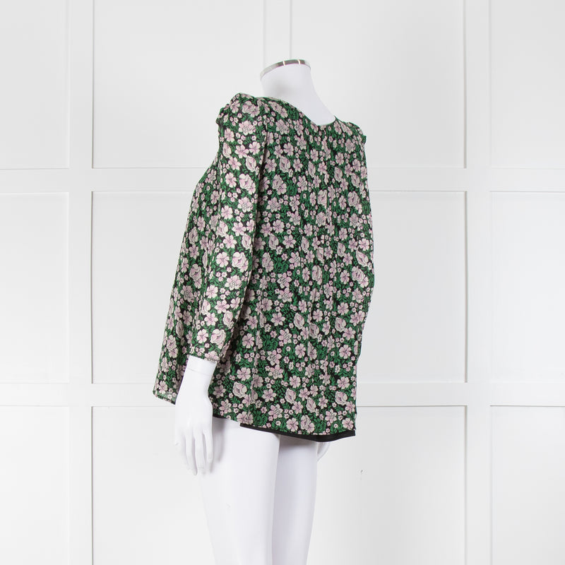 Claudie Pierlot Green Pink Floral Long Sleeve Top