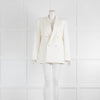 Nili Lotan White Boxy Pimpton Wool Grain De Poudre Double Breasted Blazer