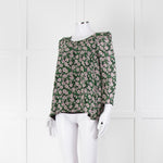 Claudie Pierlot Green Pink Floral Long Sleeve Top