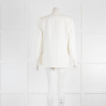 Nili Lotan White Boxy Pimpton Wool Grain De Poudre Double Breasted Blazer