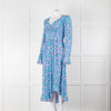 Stine Goya Blue Pink Orange Geometric Print Long Sleeve Maxi Dress