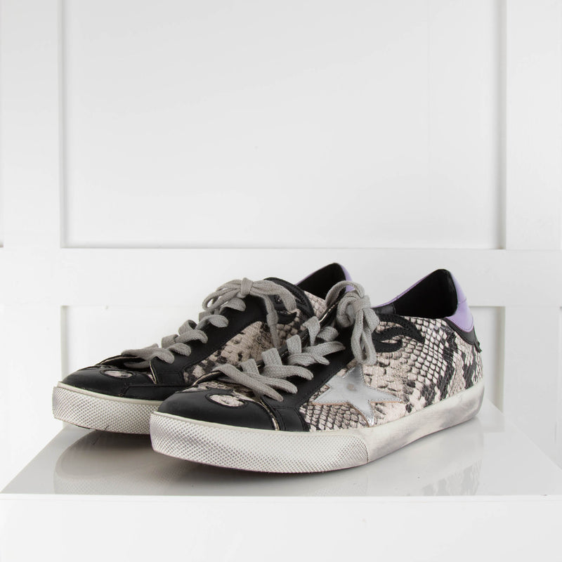 Golden Goose Snake Print Superstar Trainers