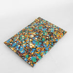 Victoria Beckham Black Blue Orange Marble Print Pochette