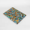 Victoria Beckham Black Blue Orange Marble Print Pochette