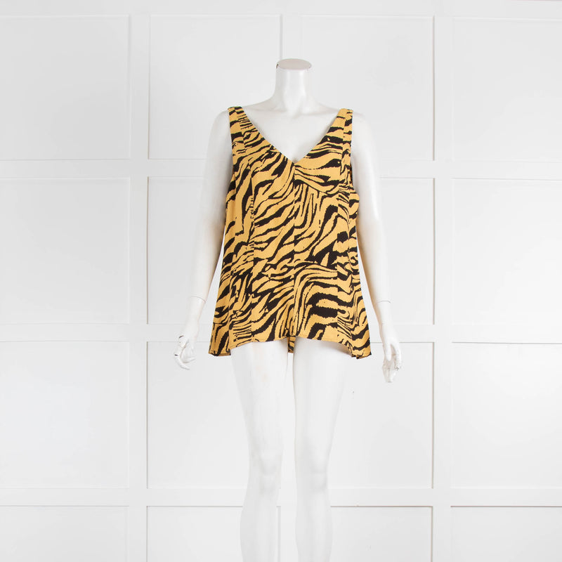 Raey Gold Zebra High Apex Cami