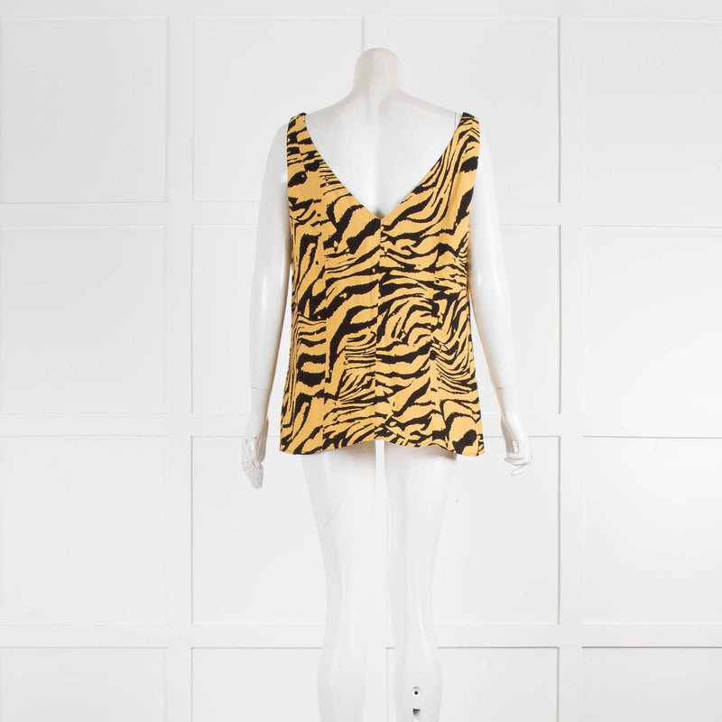 Raey Gold Zebra High Apex Cami