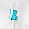 Vannina Vesperini Turquoise Blue Silk Jade Lace Trim Camisole