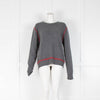 Valentino Grey Red Stitch Cashmere Jumper