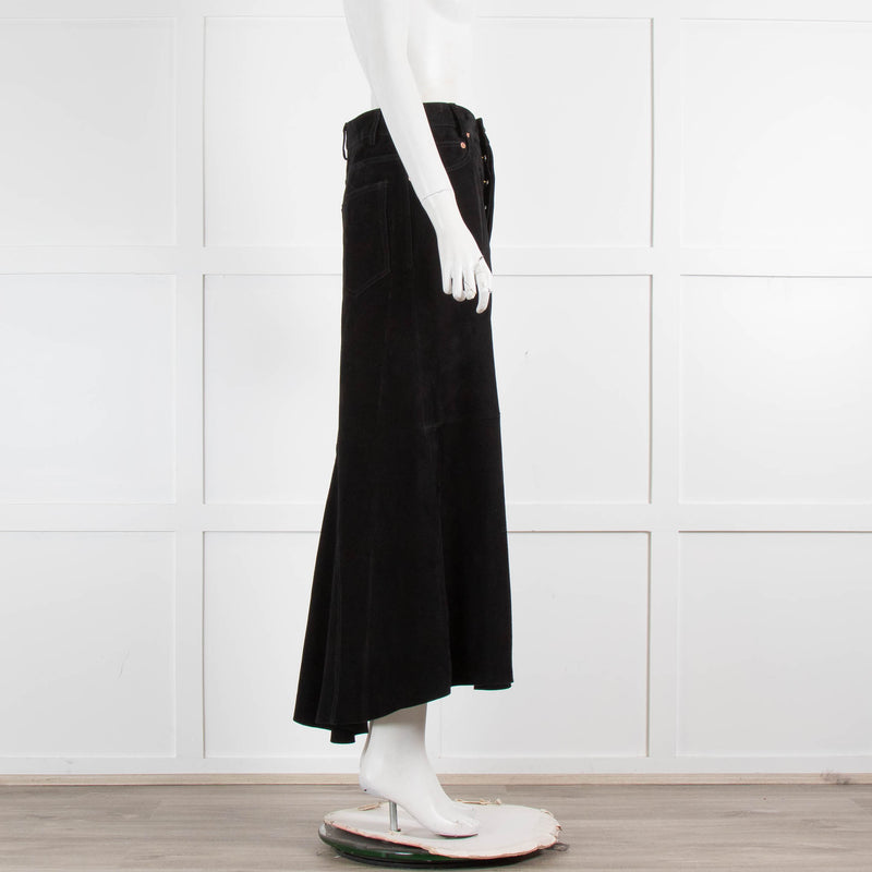 Raey Black A Line 5 Pocket Suede Skirt