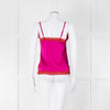 Vannina Vesperini Fushia Pink Silk Red Lace Trim  Camisole