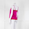 Vannina Vesperini Fushia Pink Silk Red Lace Trim  Camisole