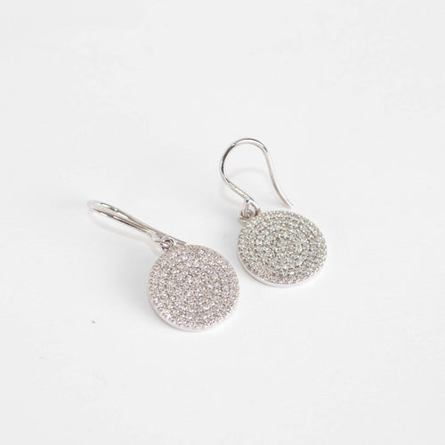 Sydney Evan 14k White Gold Disc Drop Earrings