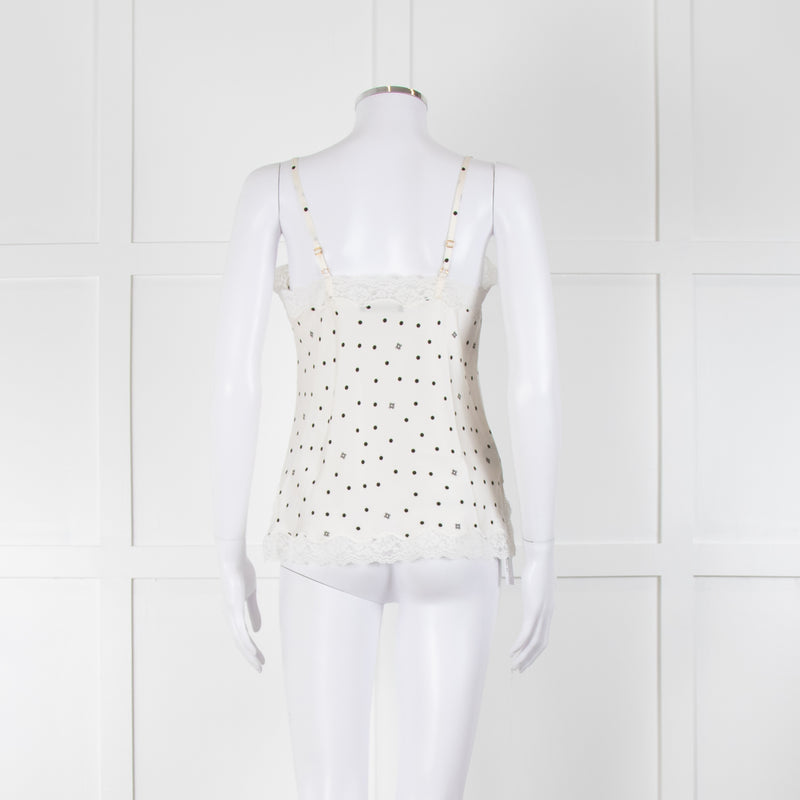 Vannina Vesperina Cream Black Polka Dot Silk Camisole