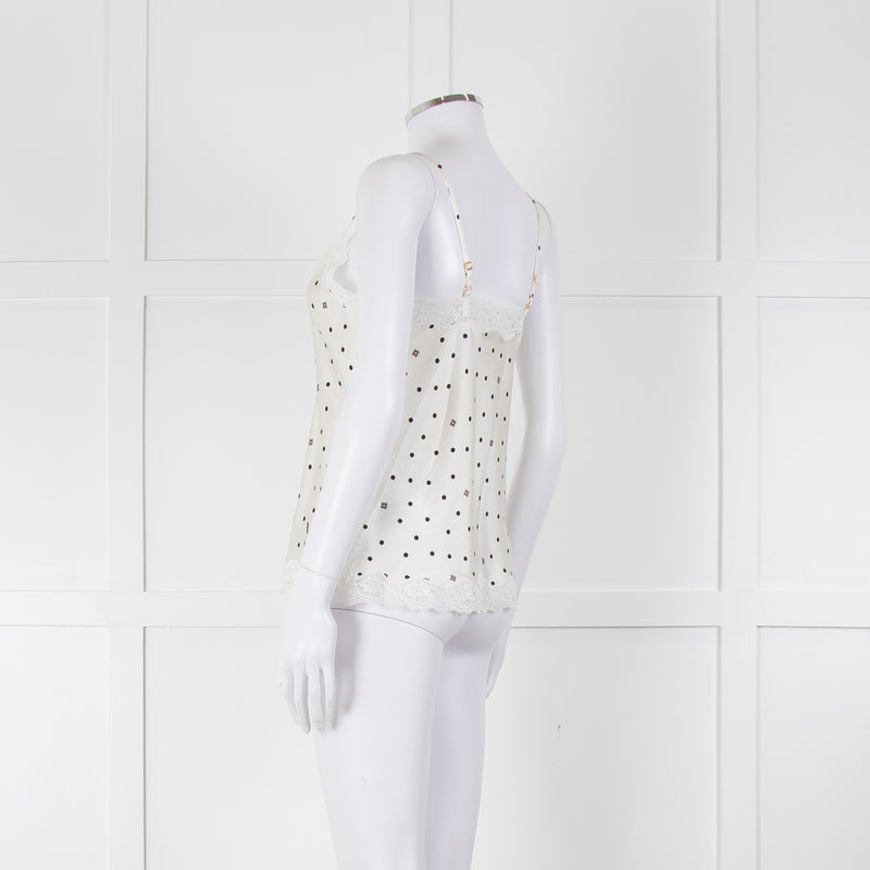 Vannina Vesperina Cream Black Polka Dot Silk Camisole