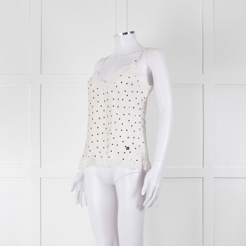 Vannina Vesperina Cream Black Polka Dot Silk Camisole