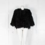 Yves Salomon Black Feather Short Jacket