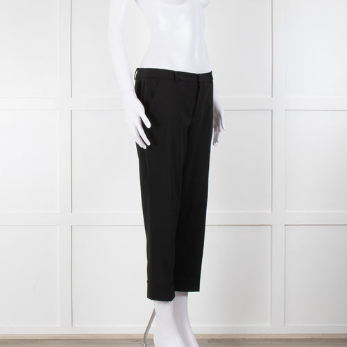 Red Valentino Black Fine Wool Cropped Trousers