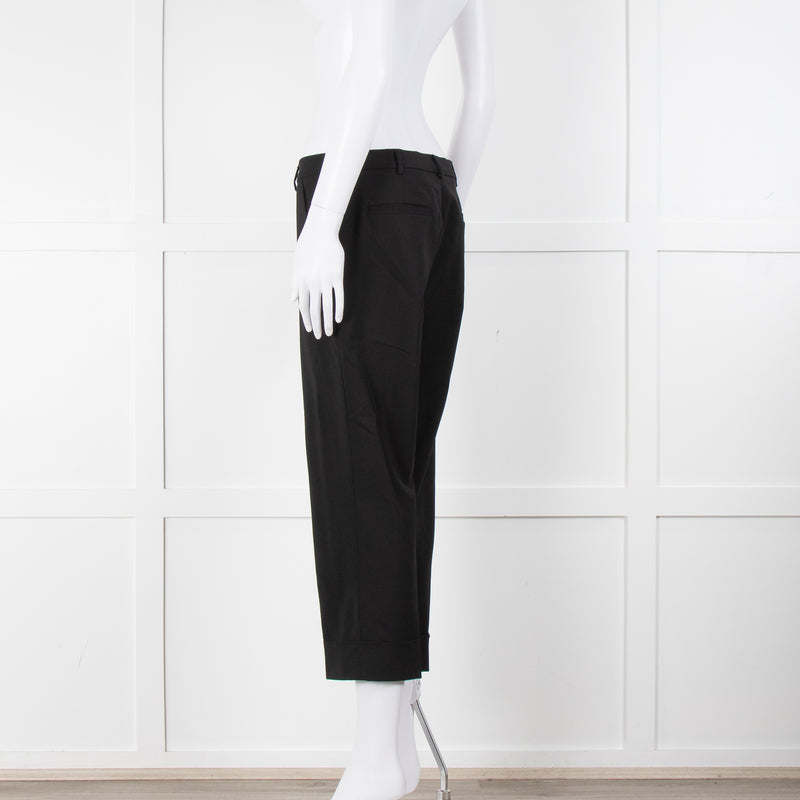 Red Valentino Black Fine Wool Cropped Trousers