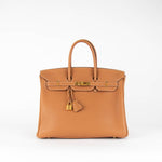 Hermes 35 Birkin Bag Gold Togo Leather Gold Hardware