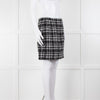 Alessandra Rich Black White Silver Lurex Tweedy Wool Blend Mini Skirt