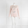 Max Co Pale Pink Slogan Cashmere Blend Sweater