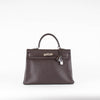 Hermes Kelly 35 Bag Brown Chevre Leather Palladium Hardware