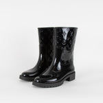 Louis Vuitton Black Drops Flat Half Wellington Boots