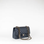 Chanel Navy Caviar Leather Large Double Flap Pale Gold Hardware