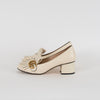 Gucci Cream GG Marmont Fringed Loafer Heels