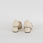 Gucci Cream GG Marmont Fringed Loafer Heels