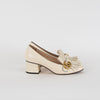 Gucci Cream GG Marmont Fringed Loafer Heels