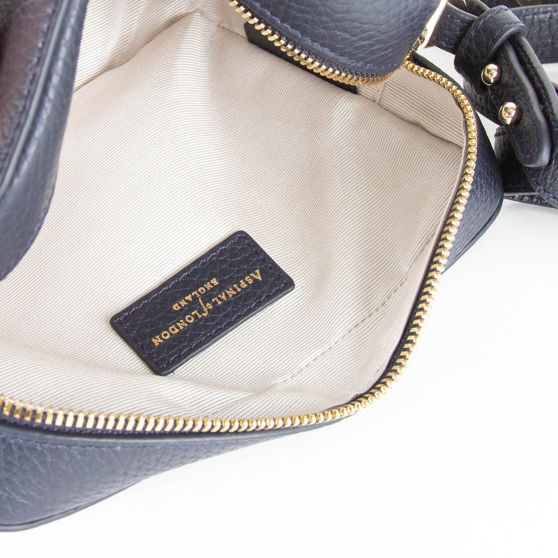 Aspinal Of London Navy Camera Crossbody Bag