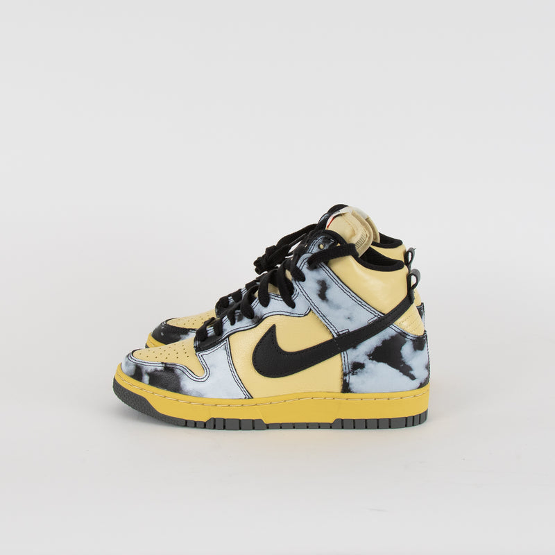 Nike Dunk 1985 Acid Wash in Lemon Drop, Black and Gold