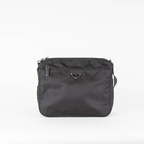 Prada Black Re-Nylon Shoulder Bag With Removable Pouch