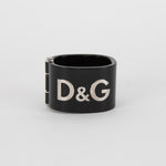 Dolce & Gabbana Black Resin With Silver Logo Cuff