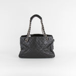 Chanel Quilted CC Shopper Tote Bag With Silver Hardware