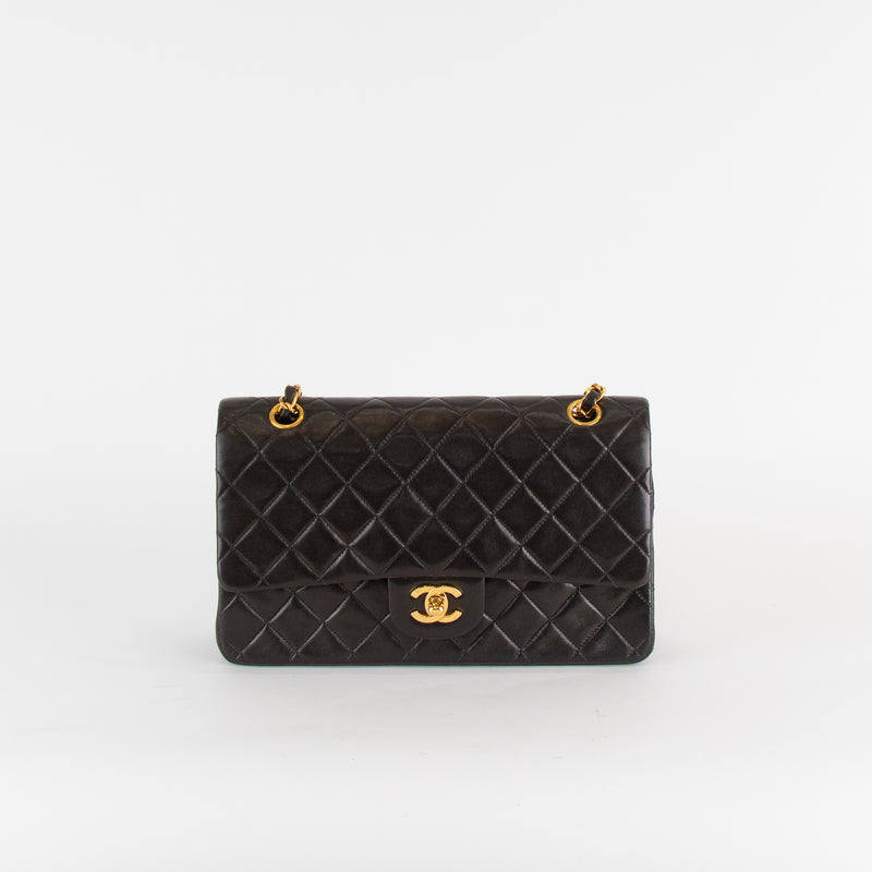 Chanel Medium Double Flap Black Leather Bag