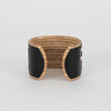 Fendi Black And Bamboo Logo Cuff