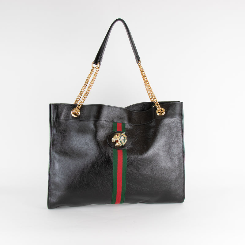 Gucci Black Leather Rajah Bag