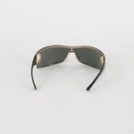 Gucci Black Wraparound Sunglasses With Gold Detail